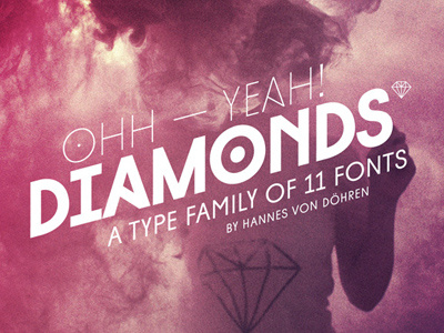 Diamonds font geometric hvd ligatures ornaments typeface