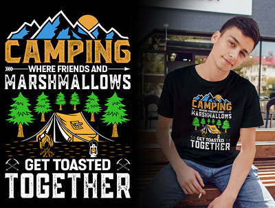 Camping where friends and marshmallows camping t-shirt adventure tshirt camper camping camping tshirt design graphic design t shirt t shirt design t shirts