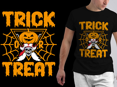 Trick or treat Halloween t-shirt design graphic design halloween halloween tshirt horror tshirt t shirt design t shirts trick or treat