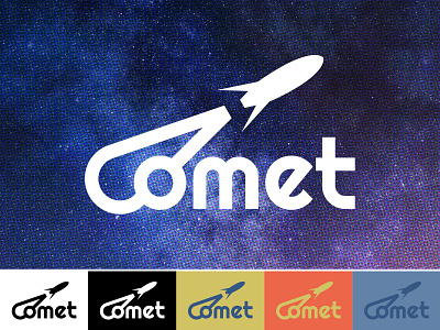Comet logo aerolite axis challenge comet dailylogochallenge fun galaxy googlefont kometa logo logochallenge quasar righteous rocket rocketship simple space spaceship star