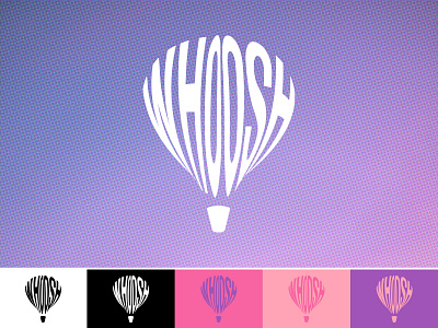 Whoosh logo air balloon branding challenge daily dailychallenge dailylogochallenge graphic design hot air balloon logo logochallenge simple typography whoosh