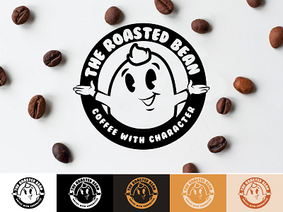 The Roasted Bean logo bean cafe cafe logo challenge coffee coffee bean coffee logo coffee shop dailylogochallenge design dylans coffee shop logo logochallenge simple tazza the roasted bean typography