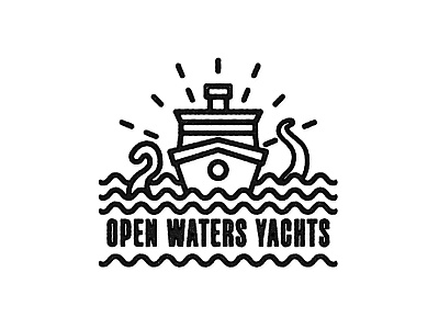 Open Waters Yachts boat dailylogo dailylogochallenge foata logo logochallenge ocean open waters yachts sea ship star point marine water yacht