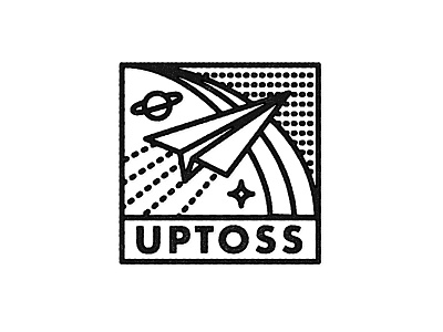 Uptoss logo airio airplane challenge dailylogo dailylogochallenge flight glide illustration logo logochallenge paper paper airplane plane simple space stamp uptoss