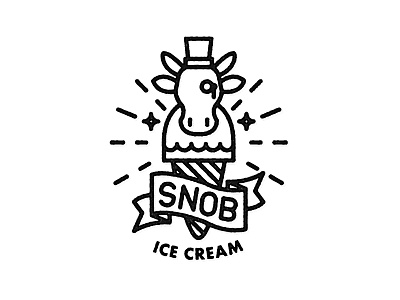 Snob Ice Cream challenge cow cream dailylogo dailylogochallenge farm gelato ice cream icecream illustration logo logochallenge moo scooop scoop simple snob