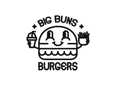 Big Buns logo american big buns bigbuns burger dailylogo dailylogochallenge fast food food fries fries guys friesguys illustration logo logochallenge oneburger restaurant simple soda