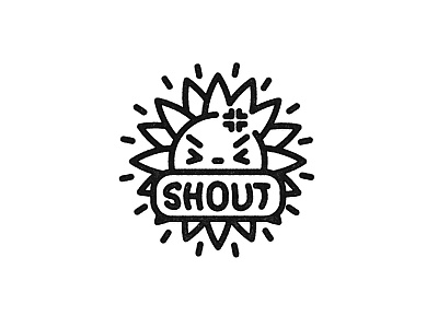 Shout angry app chatya dailylogo dailylogochallenge illustration kawaii line work logo logochallenge message messaging app simple sun sunflower text