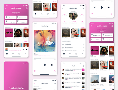 Mobile Music App Concept • Light Mode app app design branding clean dailyui design interface light mobile mobile design mobile ui music music app music design music player player ui profile sound ui ux