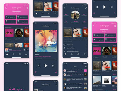 Mobile Music App Concept • Dark Mode