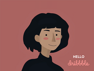 Hello dribbble art artist colors design girl hello hello dribble illustration inspiration portrait procreate vector