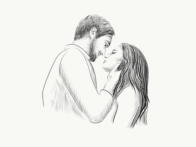 Love you so much art couple graphics hand drawn illustration kiss love people sketch vector