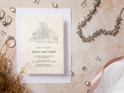 Venue illustration architecture building celebration illustration invitation save the date sketch stationery venue wedding