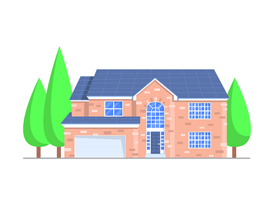 Country house architecture building country exterior flat home house illustration vector view