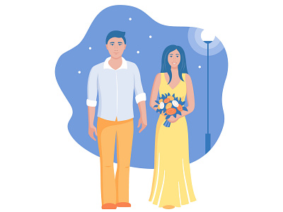 Randevous art couple design illustration love lover meeting portrait ui ux vector wedding