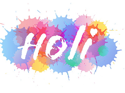 Holi hand drawn lettering art colour hand drawn holi festival holiday illustration lettering vector