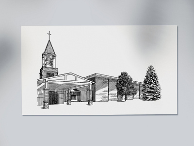 St Joseph Church wedding venue illustration architecture art building design drawing hand drawn illustration love sketch vector venue wedding