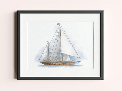 Sailing vessel Illustration art design drawing hand drawn illustration ocean sailing vessel sea sketch