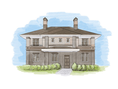 Watercolor Home Illustration