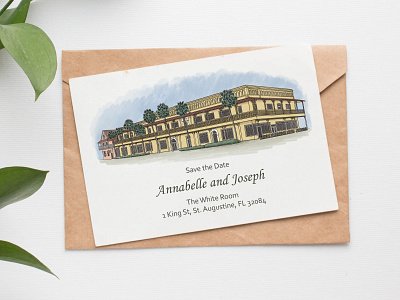 Custom Watercolor Wedding Venue Illustration