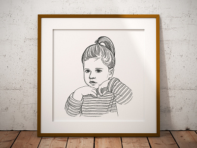 Custom Sketch Portrait art baby design drawing hand drawn illustration portrait sketch vector