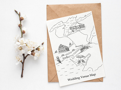 Custom Wedding Venue Map art design drawing event hand drawn illustration map sketch venue wedding