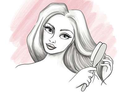 Sketch illustration for hair accessories instruction