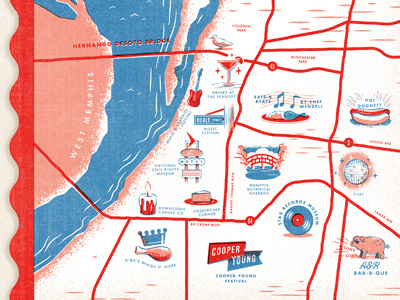 Memphis diner map / Ebony Magazine