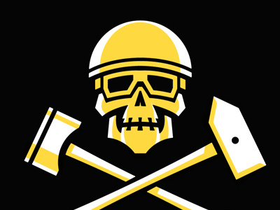 Skull logo reject hammer logo motorcycle piston skull