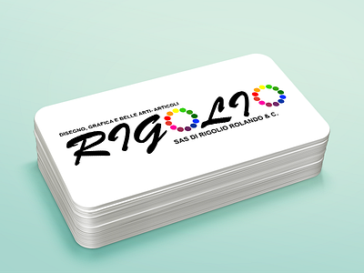 Rigolio business card identity logo