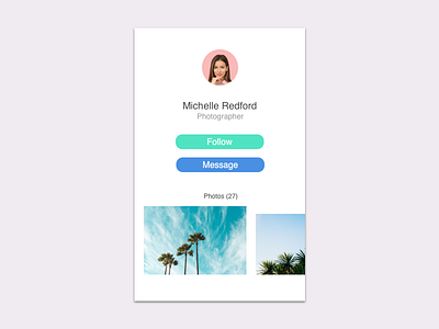 User Profile app interface minimal mobile profile ui