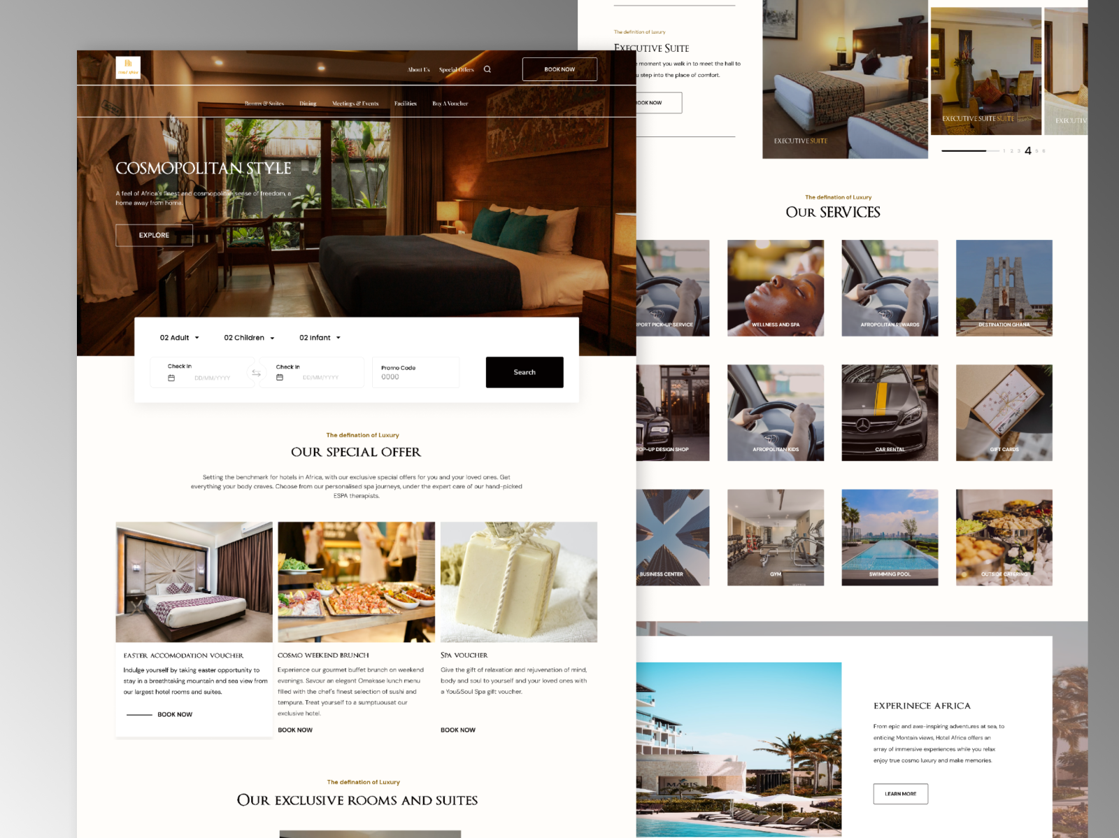 Hotel Website (Landing page) by Fola Omidiora on Dribbble