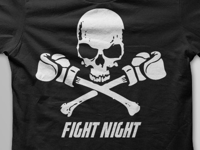 Fight Night Logo boxing crossbones fight club fight night pirate skull