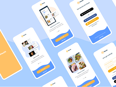 Mealz iOS App Onboarding an log in / sign up clean clean ui freelancer illustration ios ios app ios app design login mobile mobile app mobile app design mobile design mobile ui onboarding screen onboarding screens onboarding ui sign in sign up signup ui
