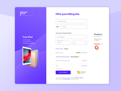 Checkout / billing page design