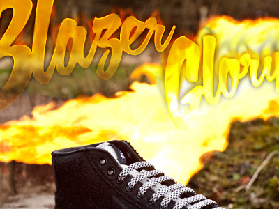 Blazer Glory blaze blazer fire kicks laces nike orange red shoes sneaker trainers typography yellow
