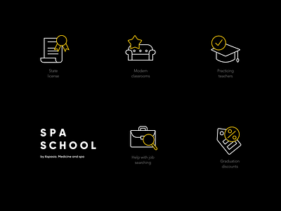 Spa School icon set