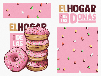 El hogar de las 🍩 graphic design graphic designer illustration illustrator instagram logo pattern pink donuts vintage logo
