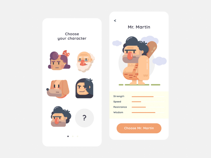 Choose Your Character Flat Menu By Latenite Ideas On Dribbble