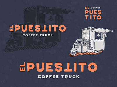 EL PUESTITO Coffee Truck coffee lover coffee truck graphic design illustration instagram logo morning coffee puestito retro logo truck vintage