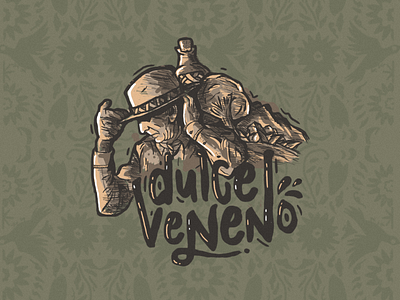 Dulce veneno Tequila illustration logo tequila vintage
