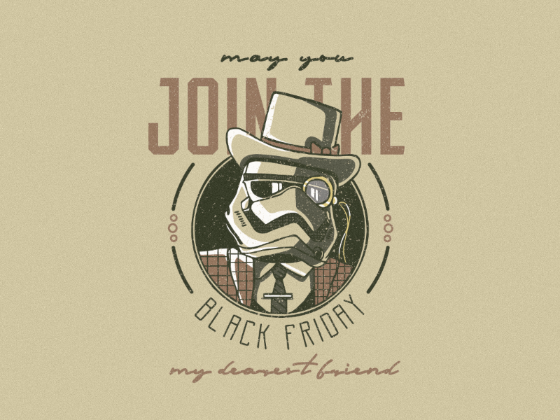 Happy black friday! stormtrooper graphic design black friday star wars vintage illustration