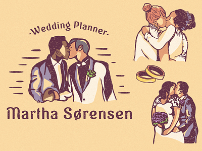 Martha Sørensen Wedding Planner brand design graphic designer identity illustration illustrator logo vintage wedding