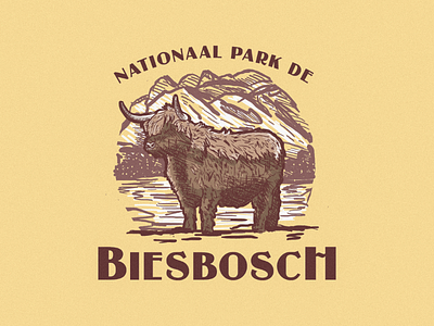 Nationaal Park de Biesbosch graphic designer handmade logo illustration illustrators instagram natural park old style vintage logo