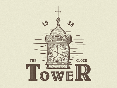 The clock tower designer graphic design handmade handmade logo illustration illustrator instagram logo retro tower vintage