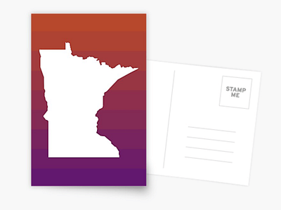 Minnesota Postcard design flat gradient minnesota outline postcard print
