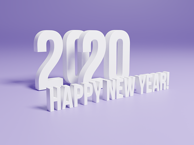 2020 New Year 3D Design 3d art blender design illustration minimalist new year purple typogaphy