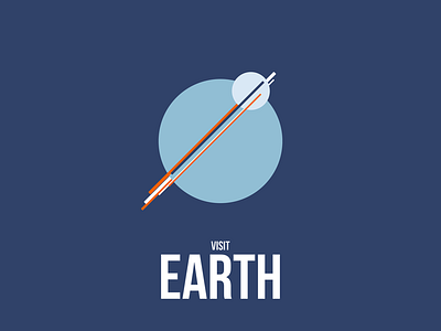 Visit Earth Poster Design design flat illustration sci fi
