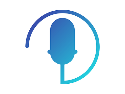 Modern Microphone Icon Design blue branding and identity design flat gradient icon logo minimalist modern vector