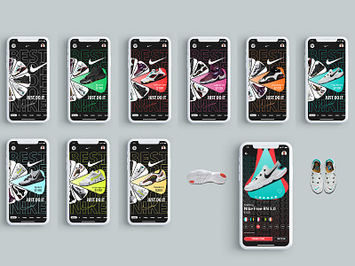 Nike brand Ui/Ux mobile (Free template) app brand design brand identity branding design design art figma figmadesign interface sketch sketching ui uiux ux uxdesign uxui xd animation xd design xd ui kit