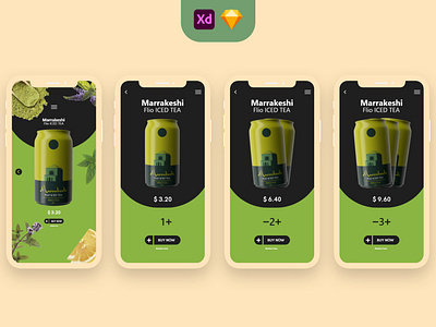 Marrakeshi Iced Tea Drinks Shop Ui Ux pack (xd / Sketch)